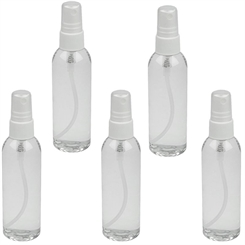 Leere Kunststoff-Flasche mit Sprühkopf, Kosmetex Zerstäuber-flasche, leer, rund, klar, 100 ml 