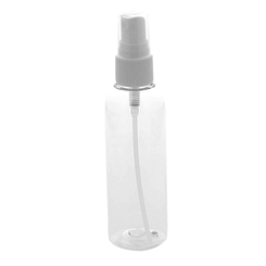 Leere Kunststoff-Flasche mit Sprühkopf, Kosmetex Zerstäuber-flasche, leer, rund, klar, 100 ml 