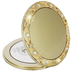 Taschen-Spiegel Gold mit 10-fach Vergrößerung, Kosmetex, Ø8cm Taschen Kosmetik-Spiegel 