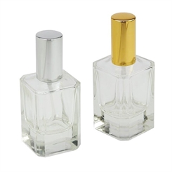 Kubischer Zerstäuber, Kosmetex Flakon für Parfüm quadratisch, Gesichtswasser, leer mit Zerstäuber 