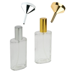 Ovaler Zerstäuber, Kosmetex Glas Flakon für Parfüm, Gesichtswasser, leer mit Zerstäuber, 100ml 