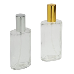 Ovaler Zerstäuber, Kosmetex Glas Flakon für Parfüm, Gesichtswasser, leer mit Zerstäuber, 100ml 