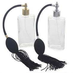 Zerstäuber für Parfüm, Kosmetex Flacon mit Ball mit Quaste Ovaler Pumpzerstäuber für Parfüm etc., 100ml 