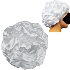 Kosmetex Duschhaube, Haarabdeckung, weiße Badehaube, schützt die Haare vor Wasser 