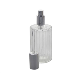 Zerstäuber für Parfüm, Kosmetex Flacon mit Ball mit Quaste Pumpzerstäuber im Art deco Stil, 100ml 