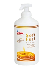 GEHWOL Fusskraft Soft Feet, Fußcreme mit Hyaluron, Urea 500 ml mit Spender