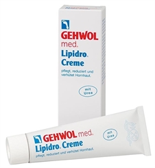 GEHWOL med. Lipidro Creme, Fusscreme mit Urea, bei Hornhaut, trockener Haut, 125 ml