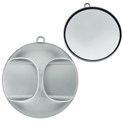 Friseur-Spiegel m. Haltegriff, Salon Handspiegel m. Öse Kosmetex, rund Ø 27.5 cm 