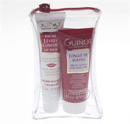 GUINOT Pochette SOS Hiver Set für meine Handtasche Handcreme und Lippenbalsam, 2x 15ml 