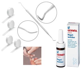 4x Tamponade Kosmetex 2-fach Eckenheber zum Einlegen - Excavator , Gehwohl Nagelweicher 15ml 