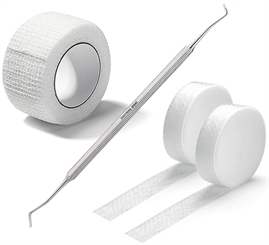 Kosmetex 2-fach Eckenheber 2x Tamponade zum Einlegen in den Nagelfalz, 1x Zehenbinde als Zeh Schutz Set 3