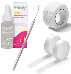 Kosmetex 2x Tamponade I Camillen 60 Nagelweicher 20ml I 1x Zehenbinde 1x Wattehaken, Zehen-Nagel Nagelfalz Set 3