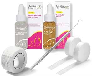 Kosmetex 2x Tamponade, Camillen 60 Nagelweicher u. Nagelöl, 1x Wattehaken, 1x Zehenbinde Zehen-Nagel Nagelfalz Set 5