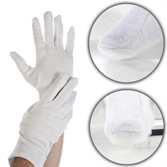 Weiße Baumwollhandschuhe, weisser Baumwoll Handschuh Größe L