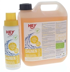 HEY sport DAUNEN Wash Waschmittel für Textilien mit Daunen Dauneninlets, Schlafsäcke, Kissen, Daunenjacken ... 
