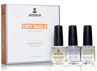 Jessica Dry Nail Kit ist ein Nagelset für trockene Nägel, 3 teilig, 3x 7,4ml 