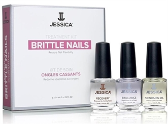 Jessica Brittle Nail Kit ist ein Nagelset für trockene und raue Nägel, 3 teilig, 3x 7,4ml 