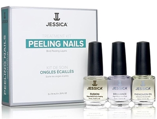 Jessica Peeling Nail Kit ist ein Nagelset für abblätternde Nägel, 3 teilig, 3x 7,4ml 