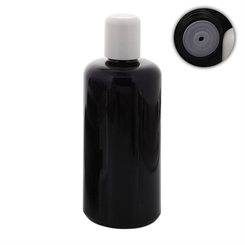 Kosmetik-Flakon m. Spritzverschluß, 200 ml Kosmetex Flasche m. Tropfverschluss, Violettglas, leer 