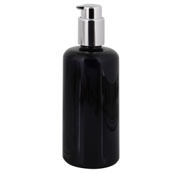 Violettglas 200 ml Mironglas Gel-Spender Flasche silber Lotionspender Kosmetex Glas-Flasche, Miron Flakon, leer 