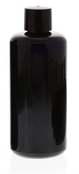 Miron Violettglas Flasche 200 ml m. schwarzer Schraub-Kappe, Kosmetex Violett Glas Flasche, leer 