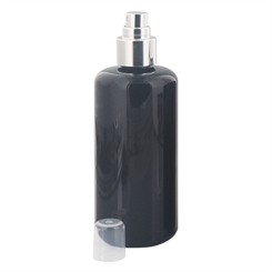 Violettglas 200 ml Zerstäuber-Flasche, silber Pumpzerstäuber Kosmetex Mironglas-Flasche, Flakon, leer 