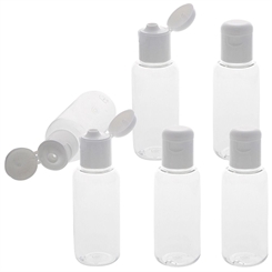 Kosmetik-Flasche 100ml, Spritzverschluß, Kosmetex Kunststoffflaschen, klar, Leer, Plastik ideal für Flug, Reise 6 Stück