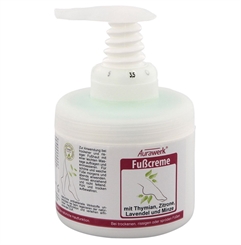 Aurawerk Fußcreme 500ml mit Pump-Spender, mit Thymian, Zitrone, Lavendel und Minze bei rissigen, spröden Füßen 