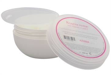 Aurawerk Rosen Körper-Creme, 200ml feuchtigkeitspend u.nährend mit Vitamin A und E Rosen