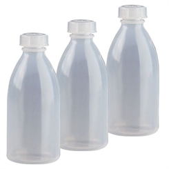 3x 250ml Enghals Laborflasche mit Schraubverschluss Laborqualität für Flüssigkeiten, Paste, Pulver, Granulat 3× 250 ml