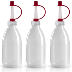3x 500ml Enghals Laborflaschen mit verschließbarem Tropfer. Rundflasche für Flüssigkeiten aller Art 