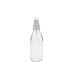 100 ml Klarglas-Flasche mit Zerstäuber Kosmetex Glasflasche, Enghalsflasche 