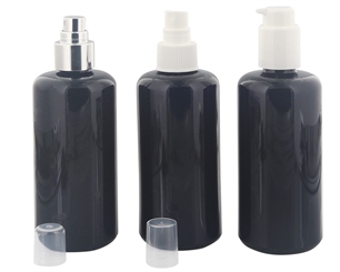 Spender-Flasche, Pumpspender, Pumpzertsäuber, 200 ml Kosmetex Violett-Glas Flakon, leer 