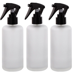 Glas Sprüh-Flasche 200 ml Kosmetex Mattglas mit Sprühkopf Zerstäuber, leer 3x matt 200ml