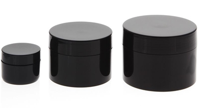 Creme-Dose für Pflege, doppelwandig Tiegel Leere Creme-Tiegel mit Deckel, schwarz 