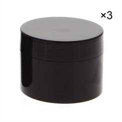 Creme-Dosen 100ml in Black für Pflege, doppelwandige leere Creme-Tiegel, schwarz, 3× 100 ml