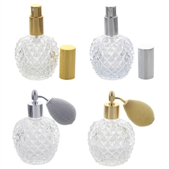 Parfümflakon Kosmetex Zerstäuber, runde Form 75 ml Flakon für Parfum, Colognes, leer 