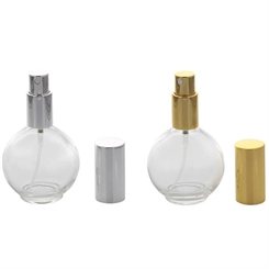 Parfümflakon Zerstäuber, Glas 75ml Kosmetex Flakon für Parfüm, Gesichtswasser, kugelförmig mit Zerstäuber 
