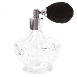 Glas Flakon mit Ballmontage u. Kristallglasschliff, 90ml Kosmetex, leer, f. Parfum, Colognes, mit Zerstäuber 