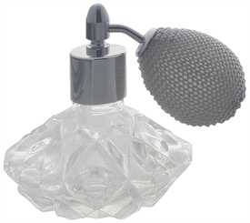 Kosmetex Glas Flakon mit Kristallglasschliff, 25ml für Parfum, Gesichtswasser, Raumduft, leer mit Zerstäuber Sternform