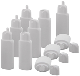 10 ovale Klappflaschen weiß 200ml, Kosmetex leer zum Befüllen, Lotion Dusch Shampoo-Flasche 10x Weiss