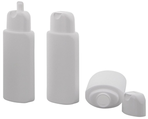 3 ovale Klappflaschen weiß 200ml Kosmetex leer zum Befüllen mit Gel, Lotion, Shampoo 3x Weiss