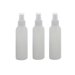 Leere Flasche mit Zerstäuber 150ml, Kosmetex BOSTON Sprüh-Flasche, Plastik, zylindrisch, halbtransparent, klein 3 x 150ml