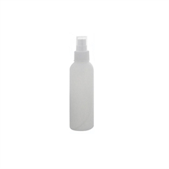 Leere Kunststoff-Flasche mit Zerstäuber 150ml, Kosmetex BOSTON Sprüh-Flasche, Plastik, zylindrisch, halbtransparent, klein 