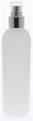 Leere Flasche mit Silber Zerstäuber 250ml, Kosmetex BOSTON Sprüh-Flasche, Plastik, zylindrisch, transparent 1 Stück