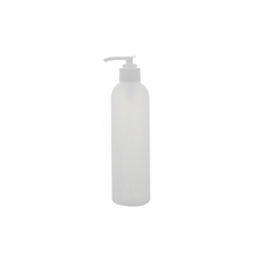 Leere Flasche mit Pumper 250ml, Kosmetex BOSTON Pumper-Flasche, Plastik, zylindrisch, halbtransparent, mittel 