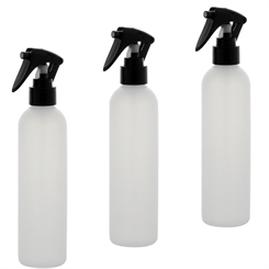 Leere Sprühkopf-Flasche 250ml, Kosmetex Sprühflasche, Plastik, zylindrisch, halbtransparent 3 x 250ml