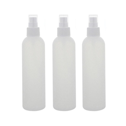Leere Flasche mit Zerstäuber 250ml, Kosmetex BOSTON Sprüh-Flasche, Plastik, zylindrisch, halbtransparent mittel 3 x 250ml
