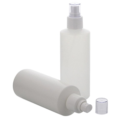 Leere Flasche mit Zerstäuber, Kosmetex Plastik Sprühflasche leer, rund, weiss, groß 200 ml 1× weiß