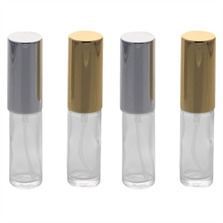 4 Mini Parfüm-Zerstäuber leer, je 5ml Kosmetex Glas-Flakon für Parfum, Colognes 4er Set